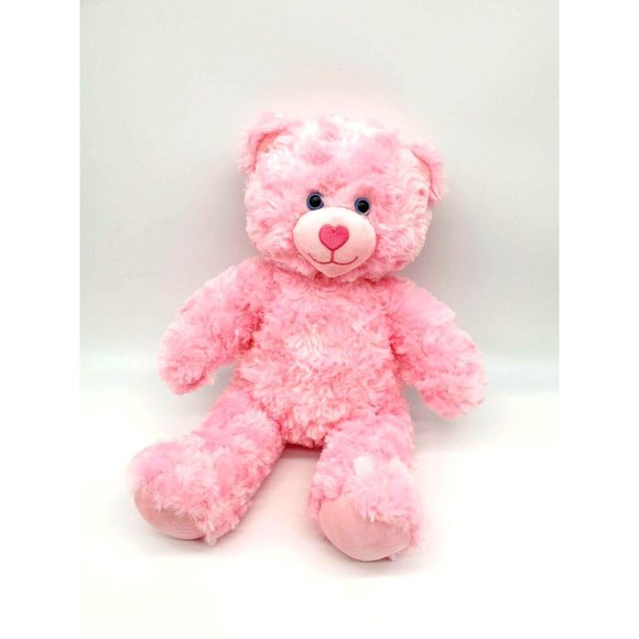 Build A Bear Pink Stuffed Plush Animal Toy Heart Nose Clean Valentine Gift Girl - Picture 2 of 8